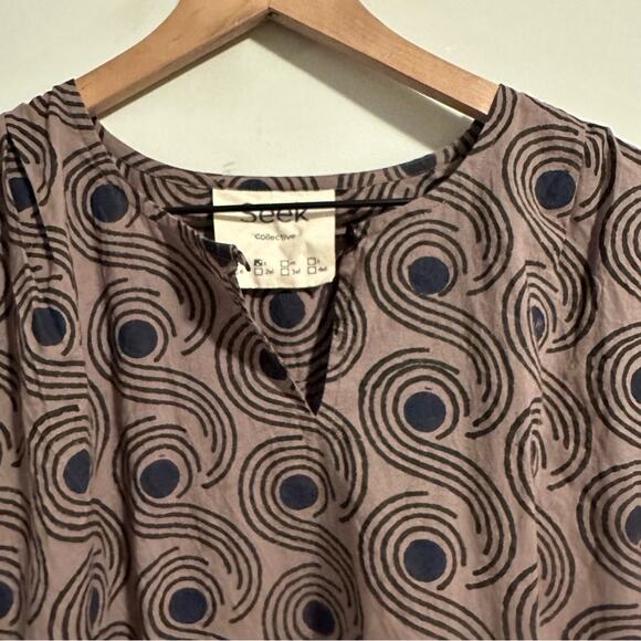 Seek Collective Purple Cotton Pattern Maxi Dress Small - Picture 10 of 11